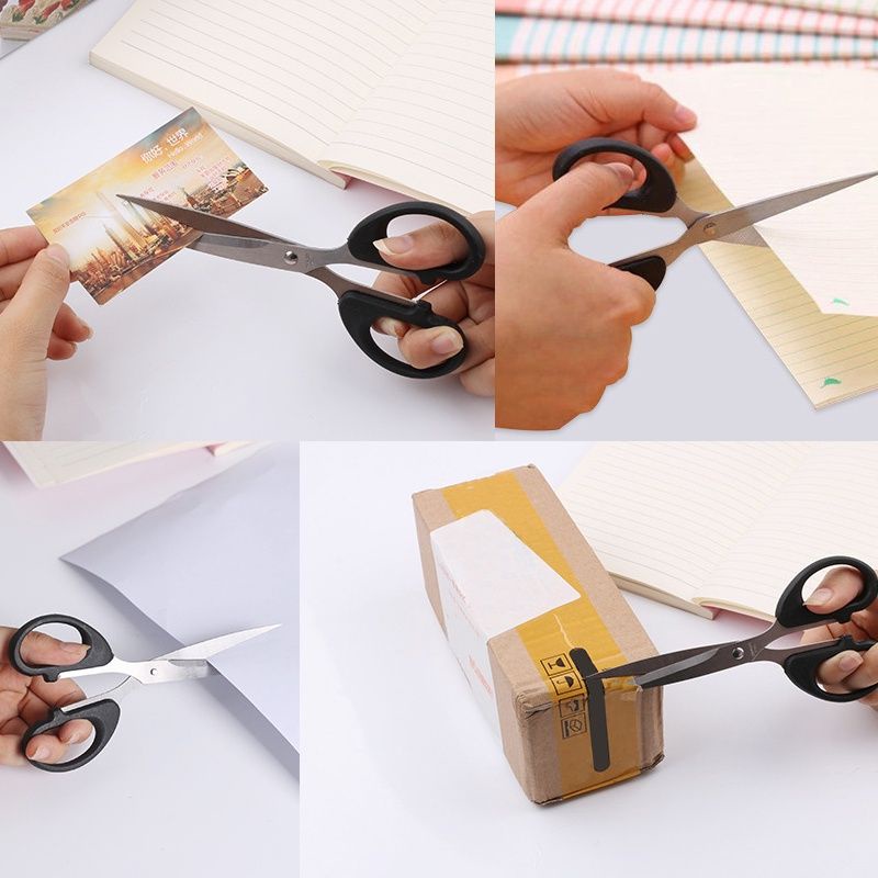 Kéo cắt giấy văn phòng màu đen 12-14-16cm