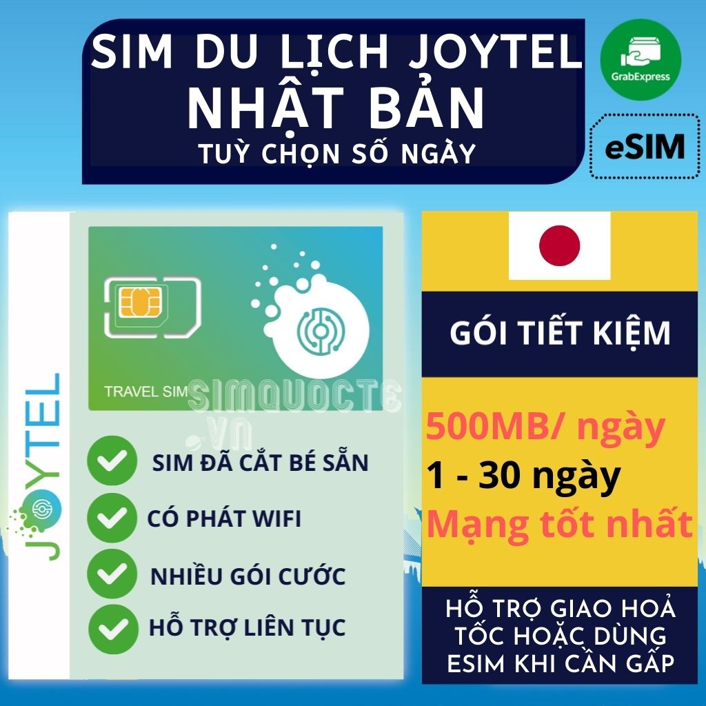 [GÓI TIẾT KIỆM] Sim du lịch Nhật Bản tốc độ cao 4G HÃNG JOYTEL