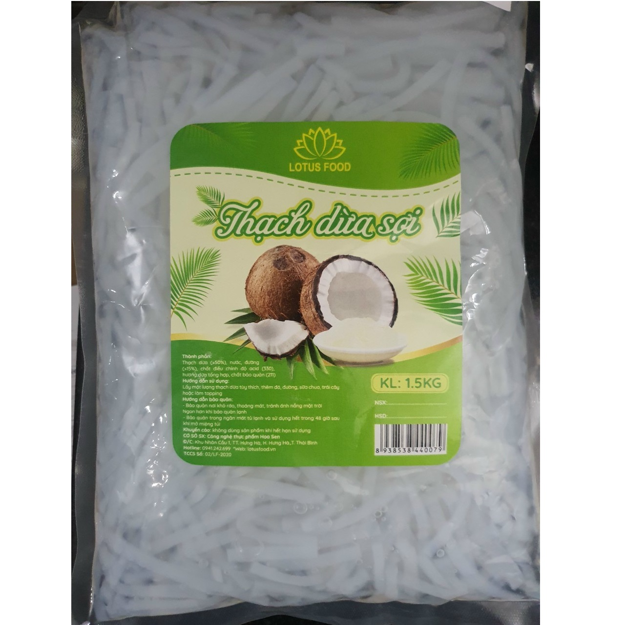 Thạch Dừa Sợi Lotus food - bịch 1.5kg