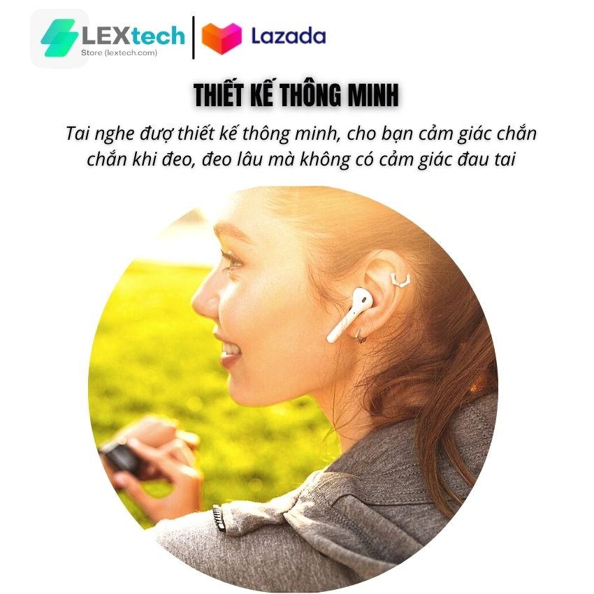 Tai Nghe Bluetooth Lanith i.12 Bản Pro Nâng Cấp Chip 5.0 Cửa Sổ Kết Nối, Âm Thanh Siêu Tốt, Pin Trâu, Chống Ồn Hiệu Quả - Tai Nghe Bluetooth Không Dây i12s - Tai nghe nhét tai không dây