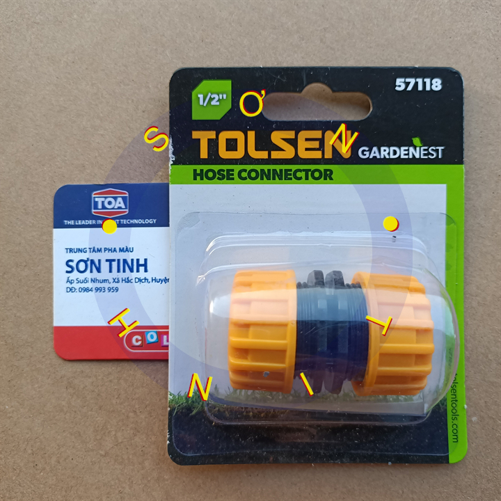 57118 đầu nối ống 1/2" tolsen