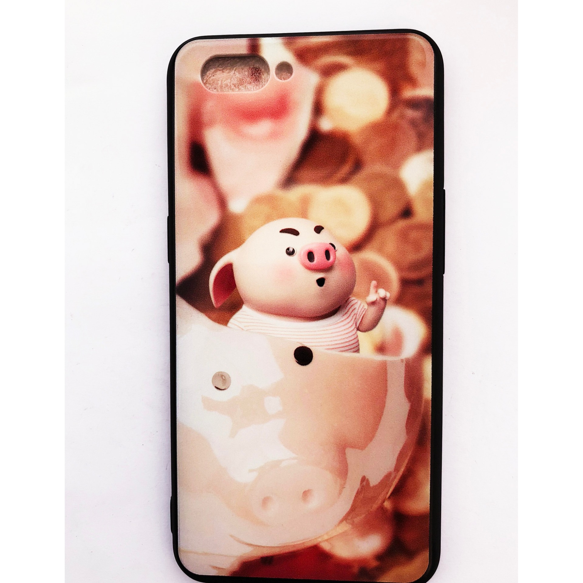 [Nhiều mẫu]. Ốp cứng viền dẻo Oppo A3s (Thân trắng - viền đen - in hình siêu cute)