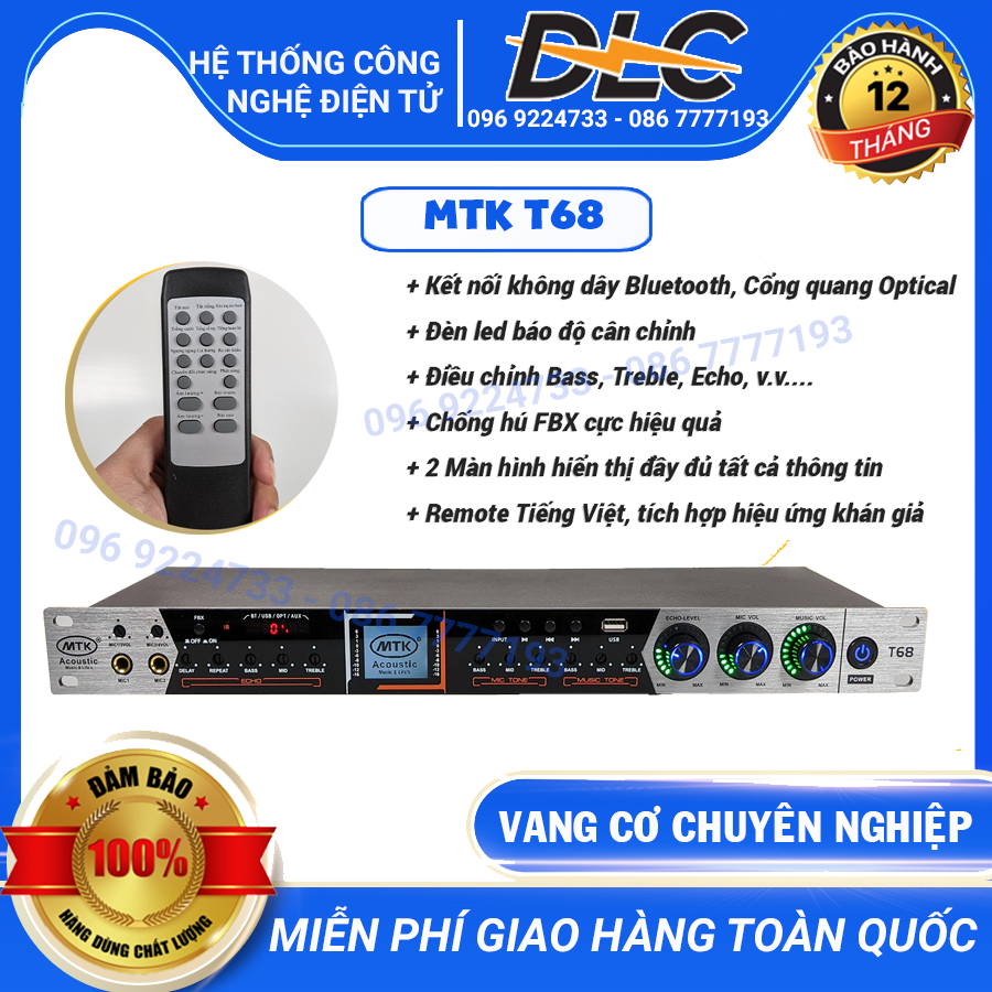 [HCM]( Siêu phẩm 2021 ) Vang cơ chuyên nghiệp MTK T68 - Vang cơ chống hú cực tốt Mẫu hiện đại 2021 Kết nối không dây Bluetooth âm thanh chuẩn cổng quang optical USB AV Màn hình LCD báo độ cân chỉnh âm thanh dễ dàng