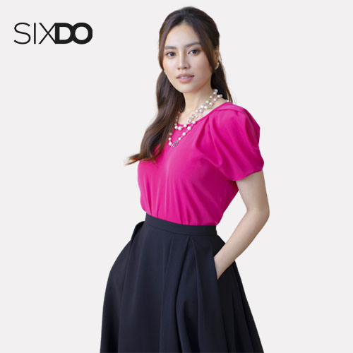 Chân váy đen xếp ly hai bên sườn SIXDO (Black Mini Skirt)