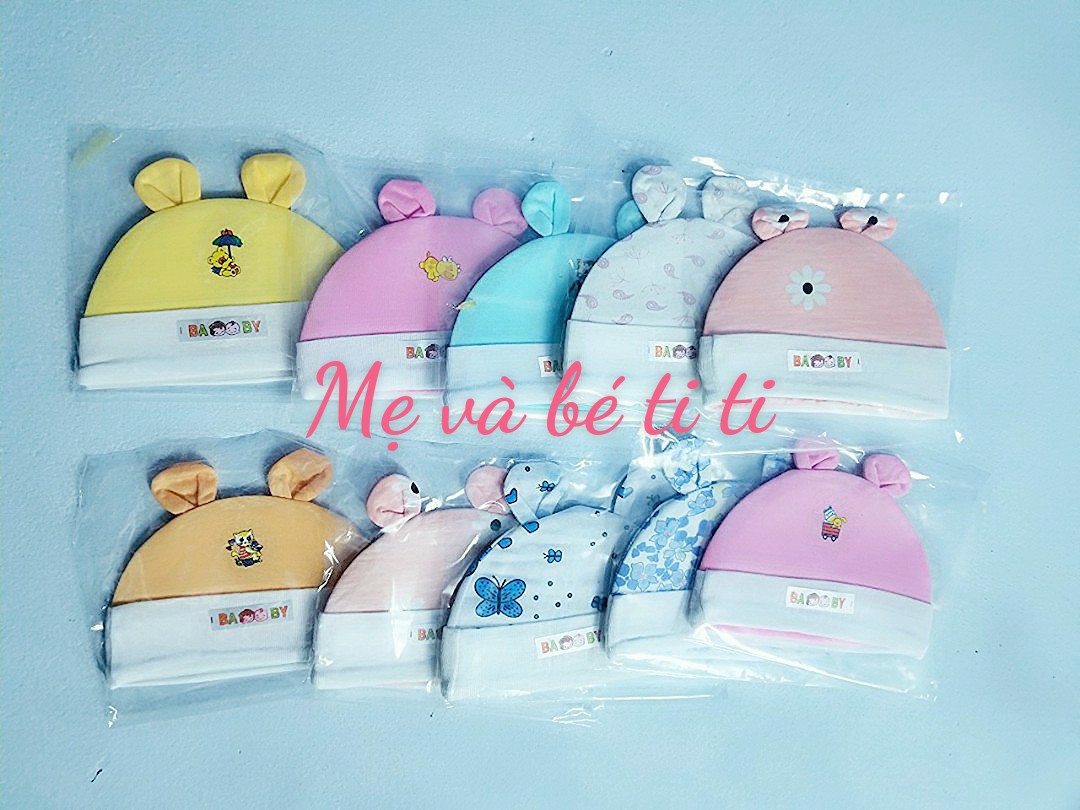 Nón sơ sinh chất cotton thoáng mát có 2 size cho bé