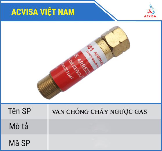 VAN CHỐNG CHÁY NGƯỢC GAS