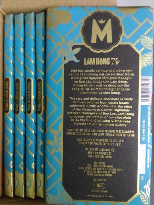 Socola Đen Marou Lâm Đồng 74% 80g
