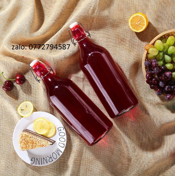 Chai Thủy Tinh Tròn Giara Gọng Sắt   - 500ml - 1000ml