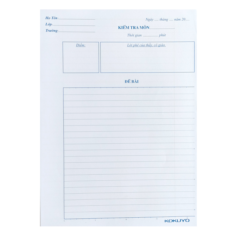 Giấy kiểm tra kẻ ngang 7mm B5 Campus