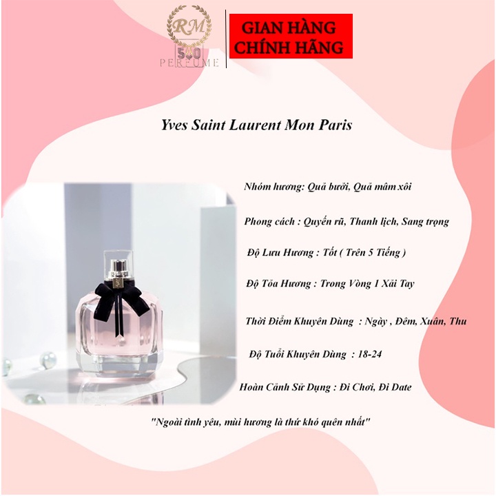 Nước Hoa Nữ 𝐘𝐒𝐋 Mon Paris - Chiết 5-10-20ml