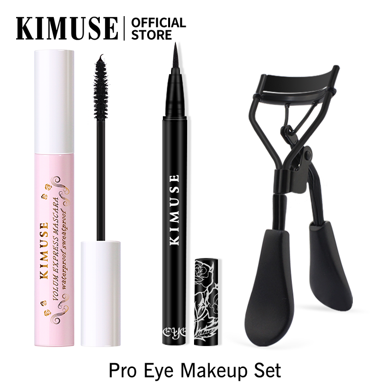 KIMUSE 3 CÁI / Bộ Mascara + Kẻ mắt + Dụng cụ uốn mi