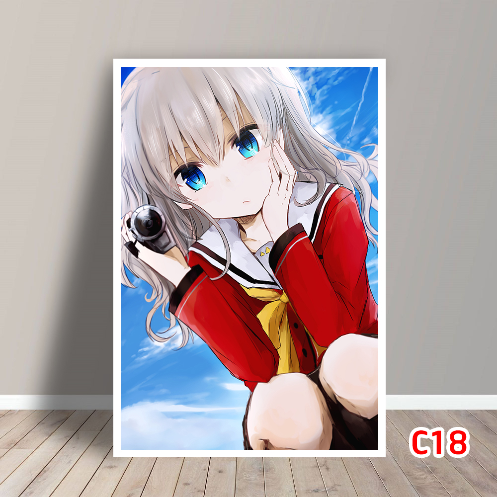 Tấm Postcard Cao Cấp Anime Charlotte (21cm x 15cm)