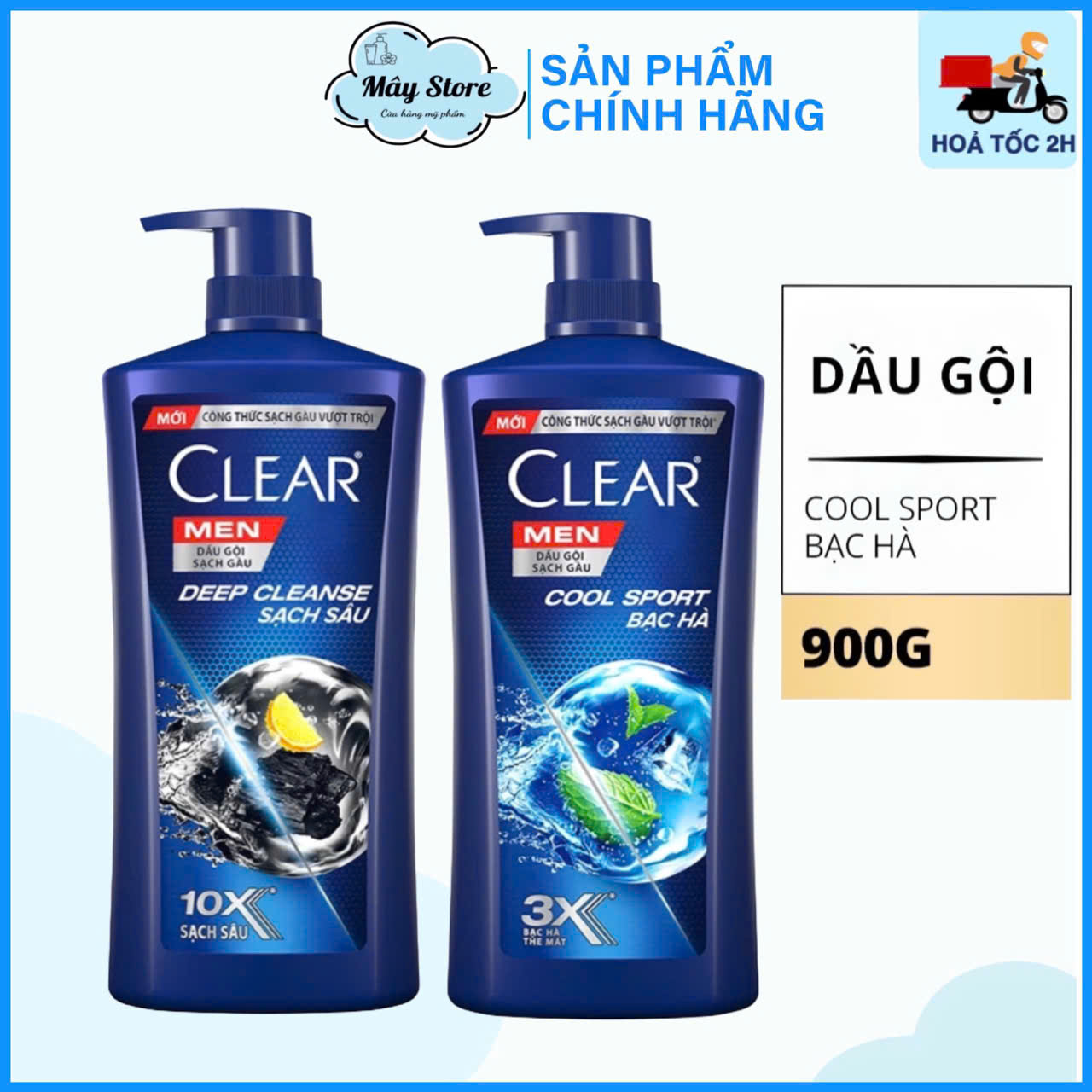 Dầu Gội Đầu Clear Men Cool Sport Bạc Hà