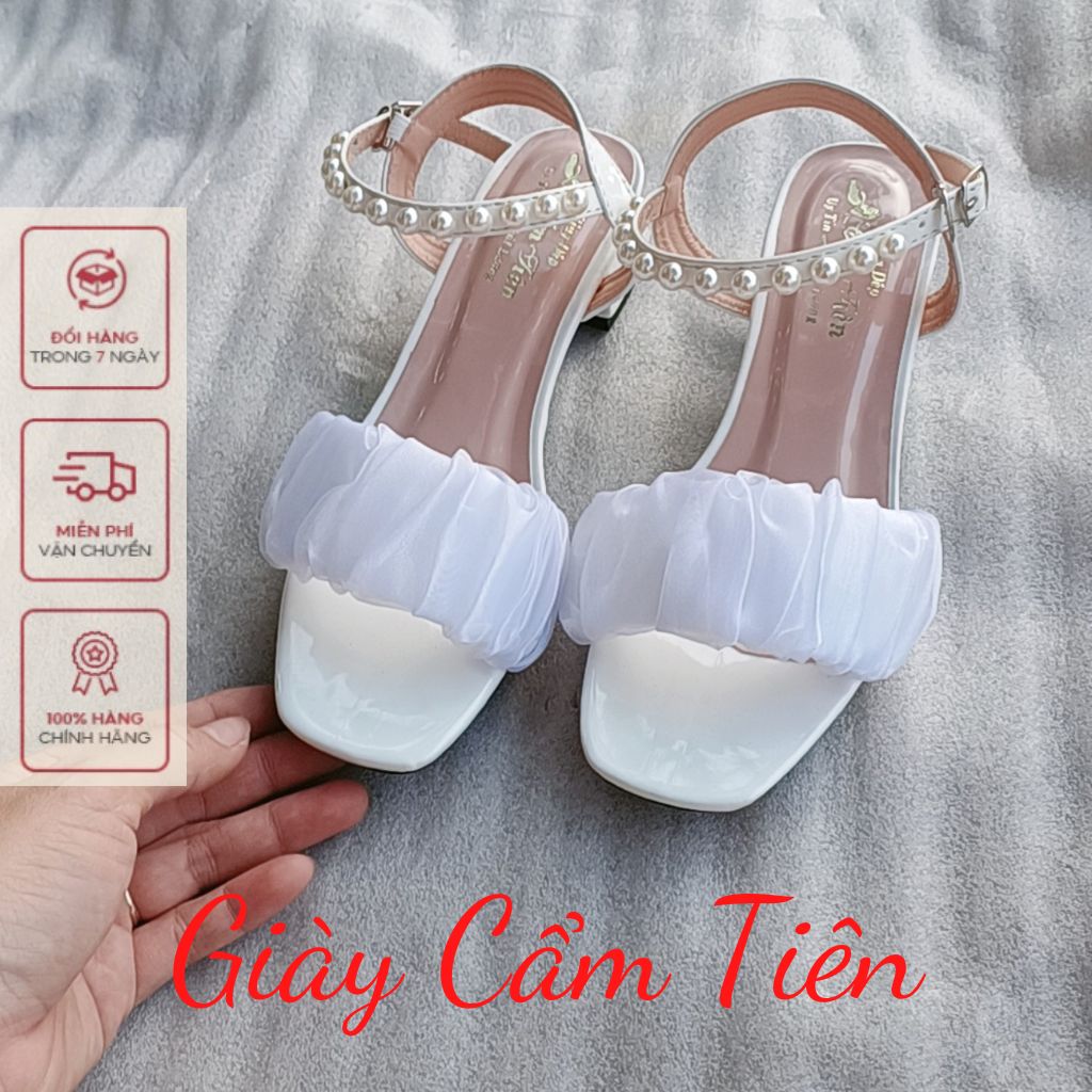 Giày sandal nữ ( big size) CẨM TIÊN gót  3cm,5cm,7cm  (ảnh thật )