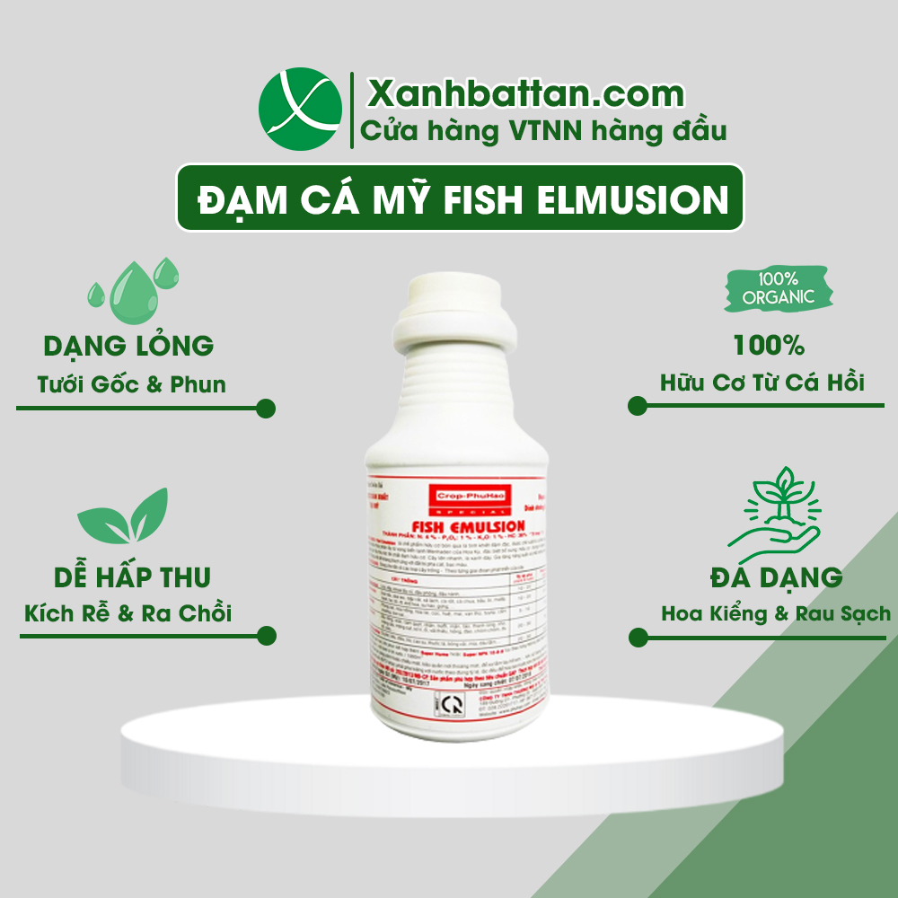 Đạm Cá Thủy Phân Fish Elmusion Nhập Khẩu Chai 250 ml