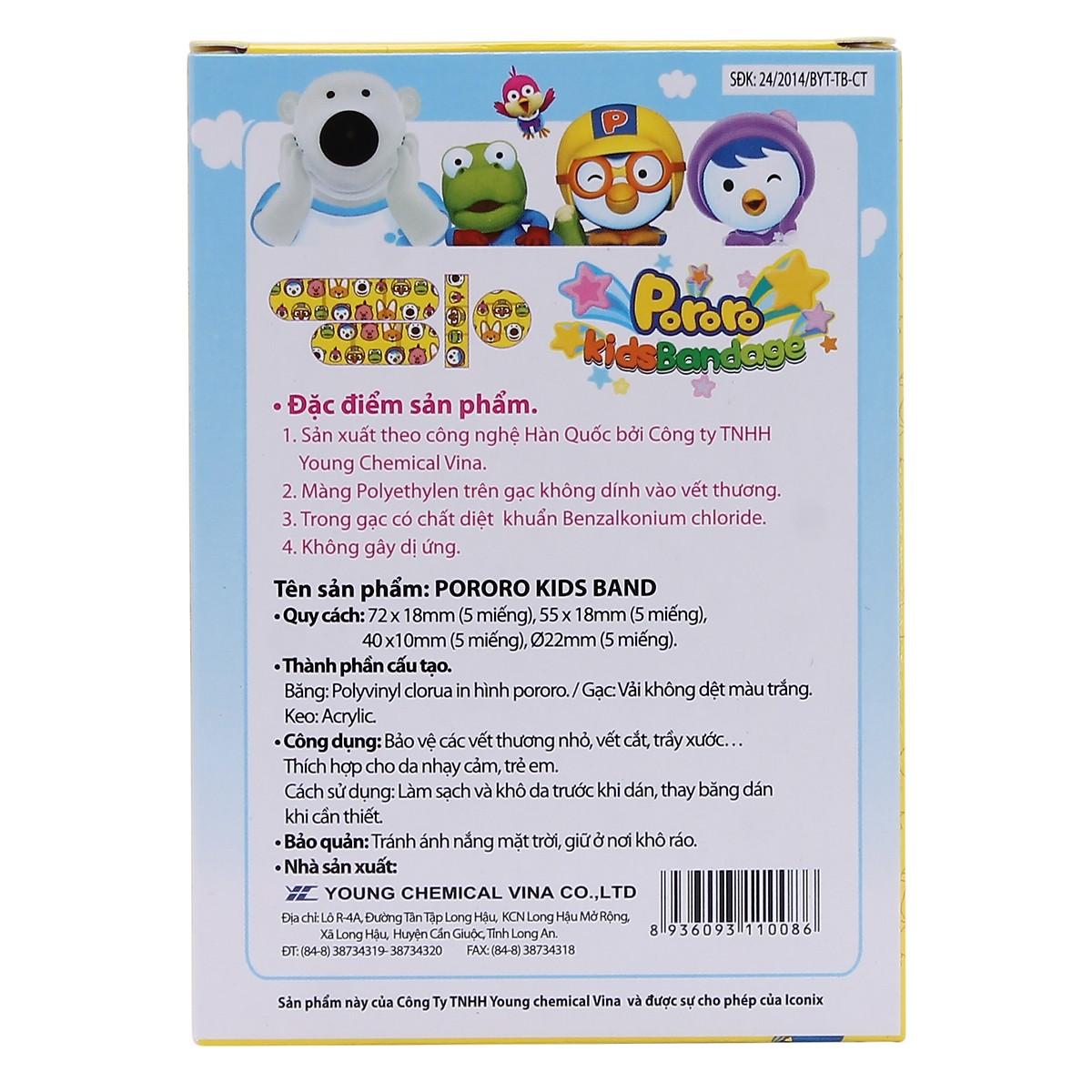 BĂNG CÁ NHÂN KIDS BAND PORORO 4 size