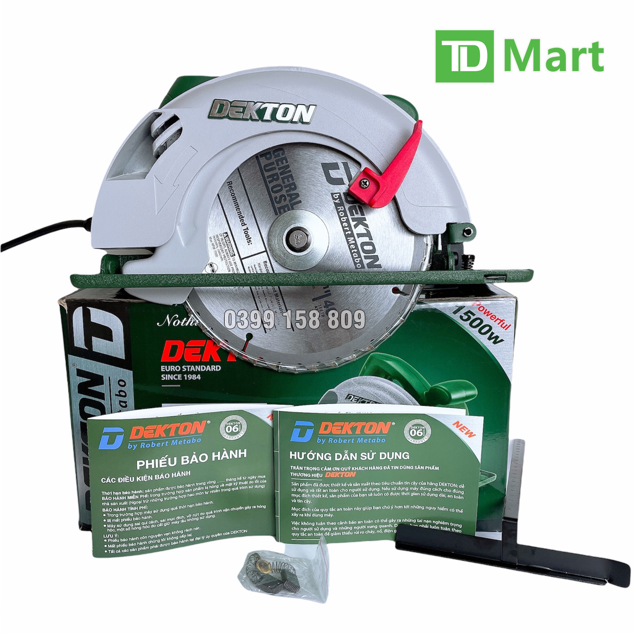 Máy cưa gỗ lưỡi 185mm dekton model dk-185 công suât 1500w