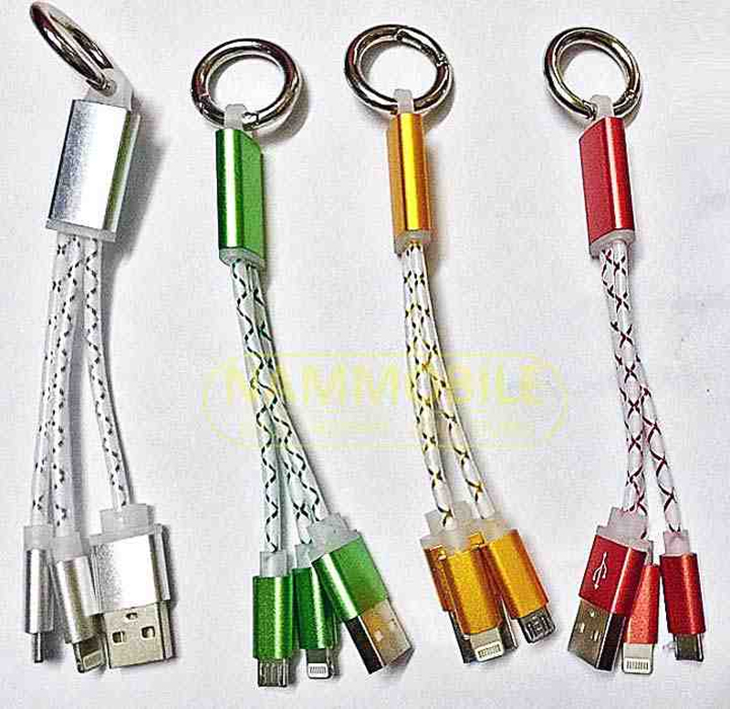 Cáp Sạc 2 Đầu Lightning Micro USB Ngắn 15cm