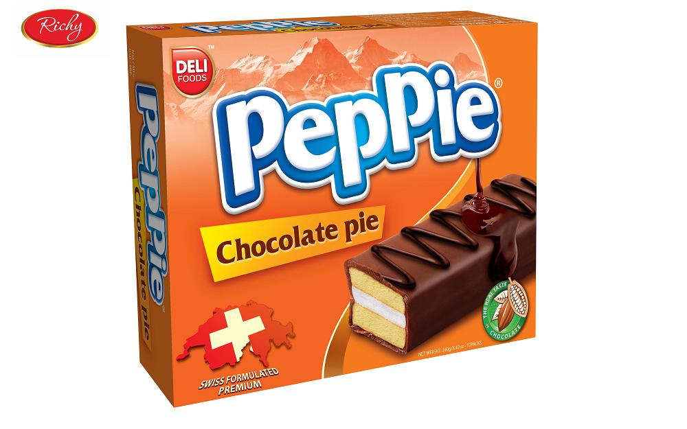 Bánh phủ socola Peppie Richy 12 bơ sữa (cam)