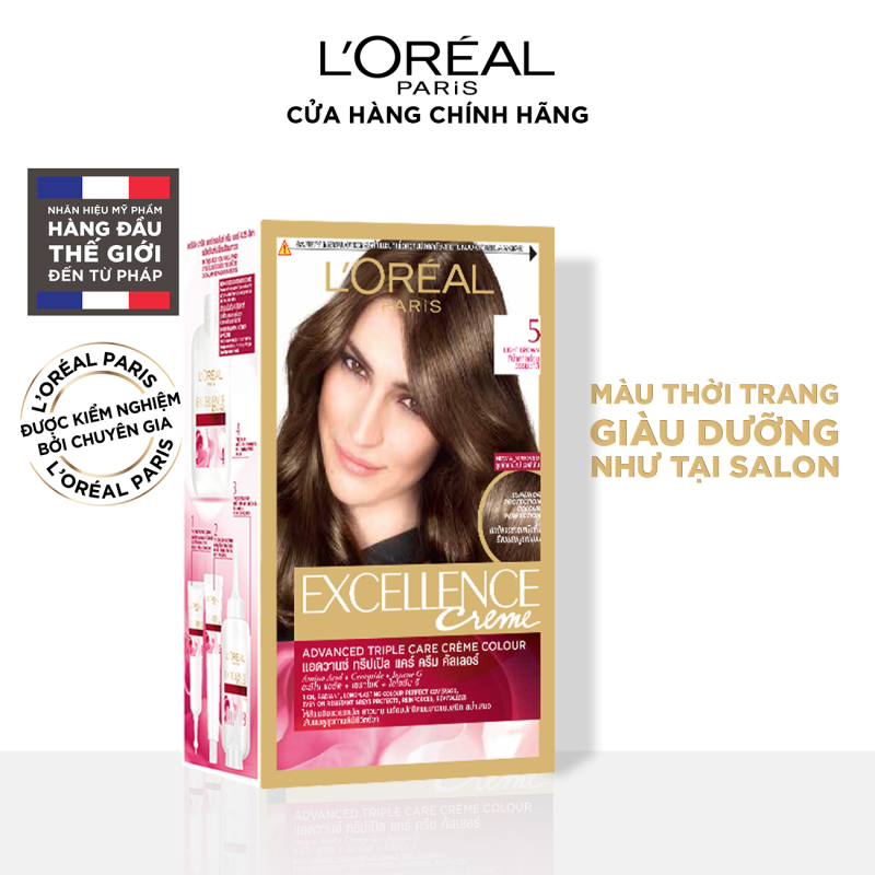 Màu nhuộm dưỡng tóc phủ bạc LOreal Paris Excellence Crème 172ml nhập khẩu