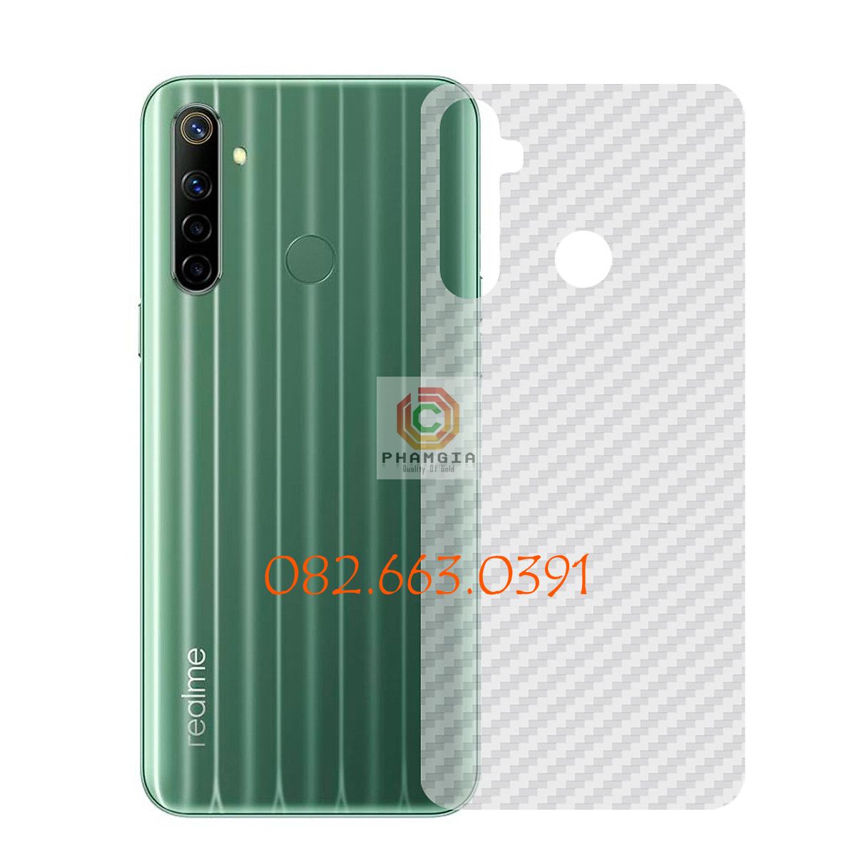 Miếng dán mặt lưng skin carbon REALME 6i