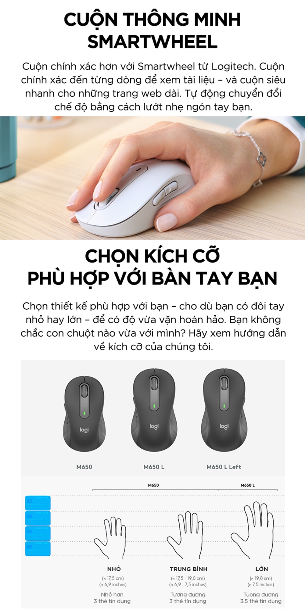 Logitech M650 / M650L Wireless Mouse Bluetooth / USB Silent Scroll Smartwheel - Genuine Warranty