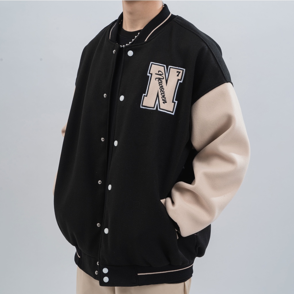 Áo Khoác Bomber Varsity Dạ NEWSEVEN Typo Jacket V01
