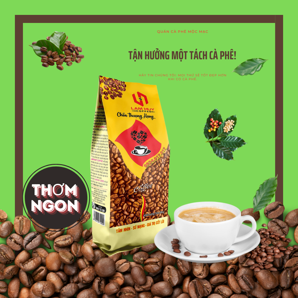 500G cà phê Lam Huy gu truyền thống thơm ngon pha phin hảo hạng số 1