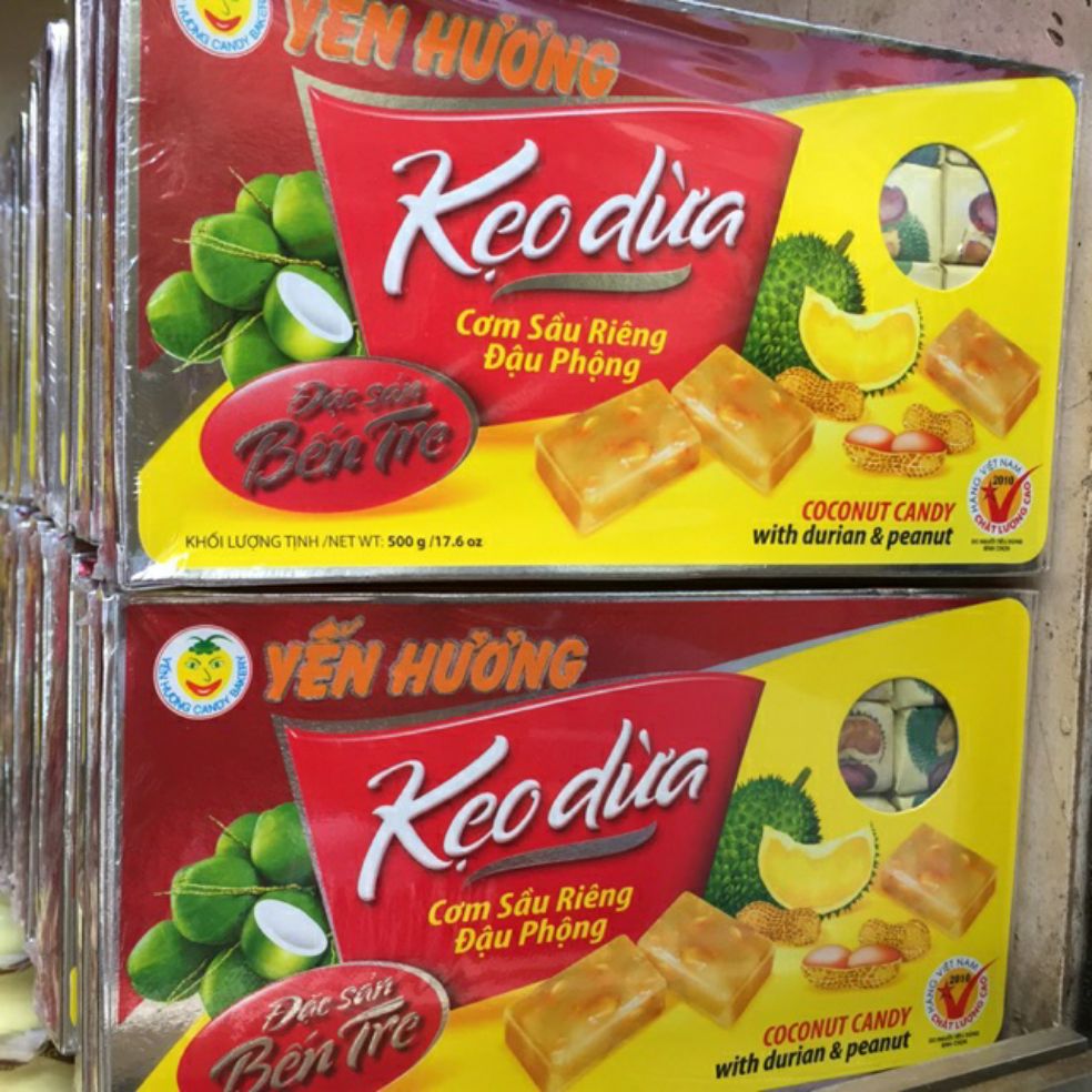 Kẹo Dừa Cơm Sầu Riêng Đậu Phộng 500G