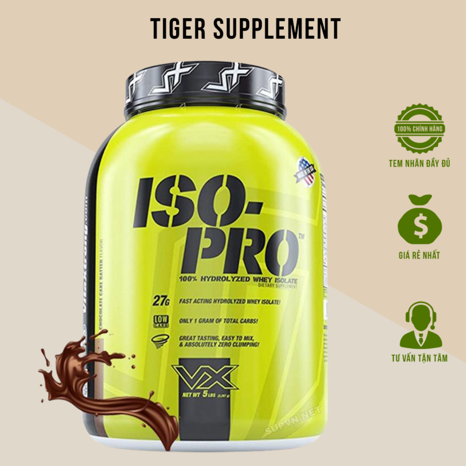 ISO PRO Vitaxtrong 5lbs - Sữa tăng cơ giảm mỡ Whey Hydrolyzed 100% tinh khiết