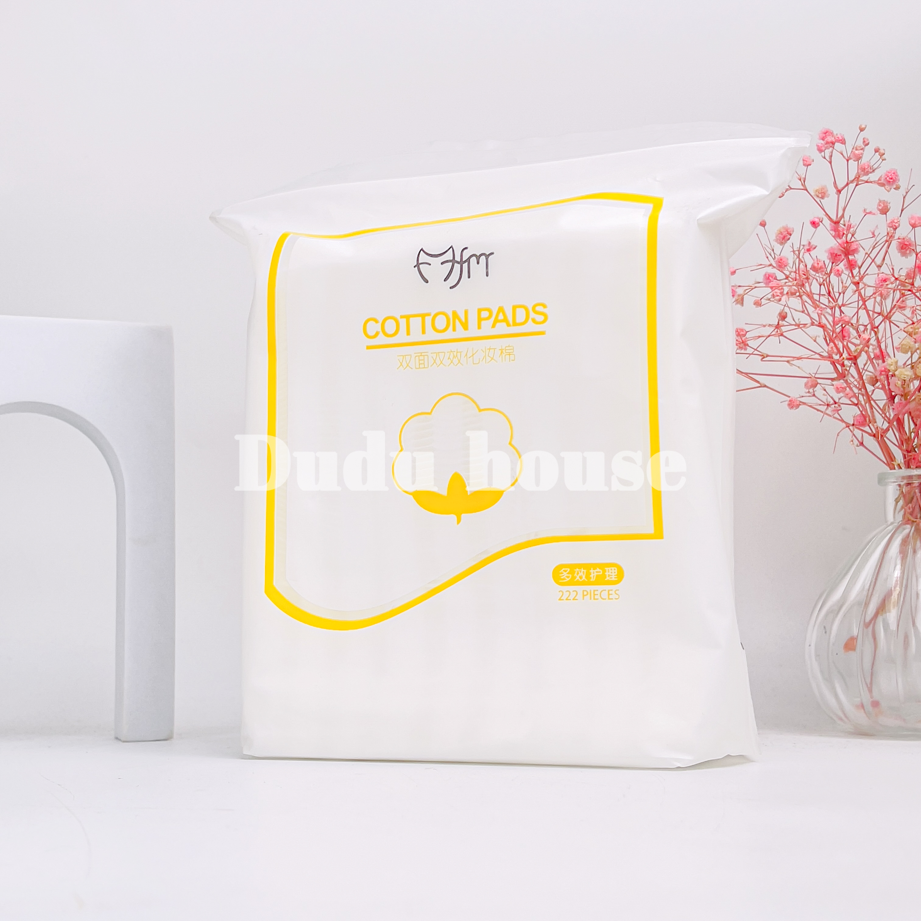 Bông tẩy trang 3 lớp Cotton pads túi 222 miếng Duduhouse