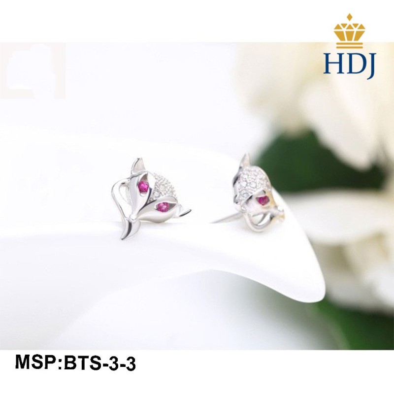 Combo dây chuyền khuyên tai và nhẫn bạc Ý 925 Hình Hồ ly may mắn sang trọng trang sức cao cấp HDJ mã BTS-3-3