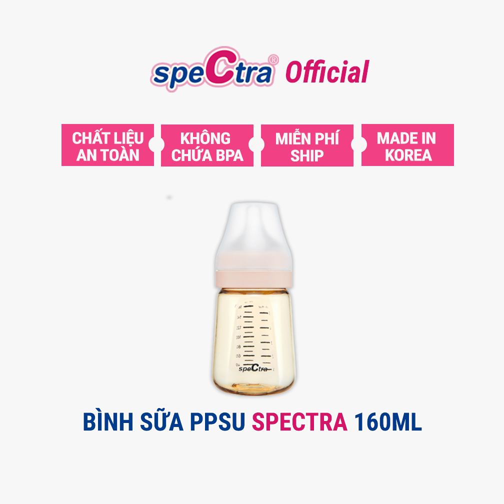 Ppsu Spectra Wide Neck Milk Bottle - 160ml, Dual Air Holes to Prevent Colic, Genuine Product (Size S)
