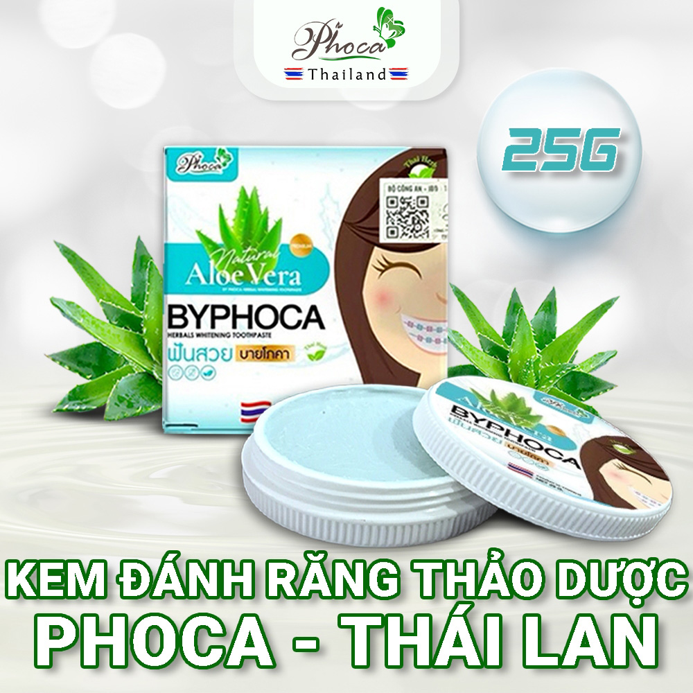 Kem đánh răng PHOCA thảo dược trắng sáng dùng được cho người niềng răng Thái Lan 25g By Phoca