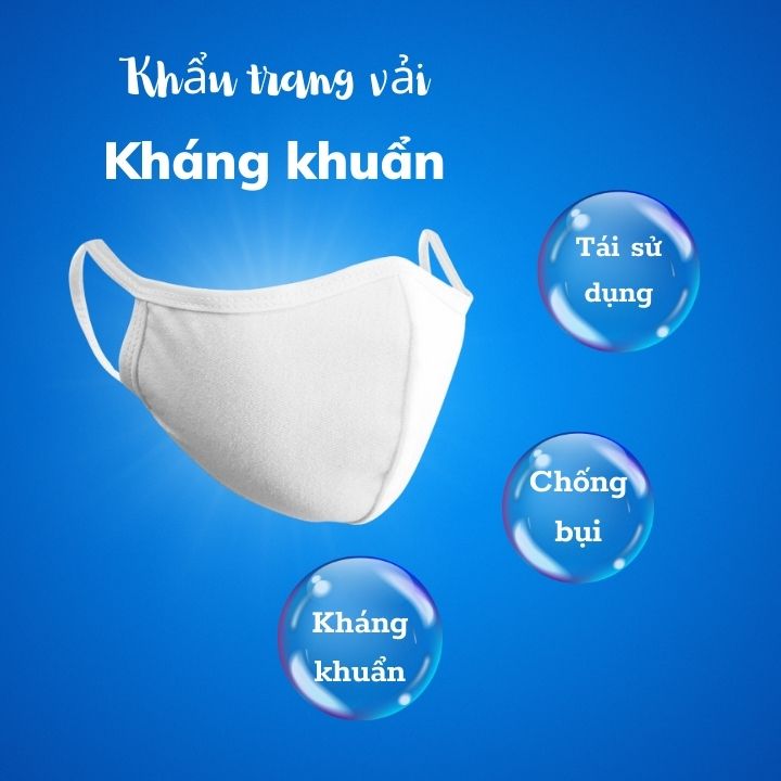 Khẩu trang vải kháng khuẩn cotton - giao màu ngẫu nhiên -Kiến Lửa