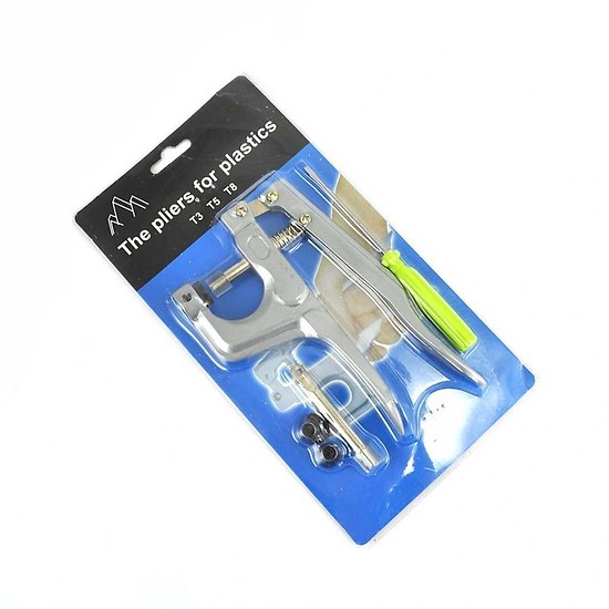 Kìm bấm nút nhựa 3 cỡ T3/T5/T8 chuyên dụng kềm bấm cúc nhựa Tặng 5 bộ cúc nhựa