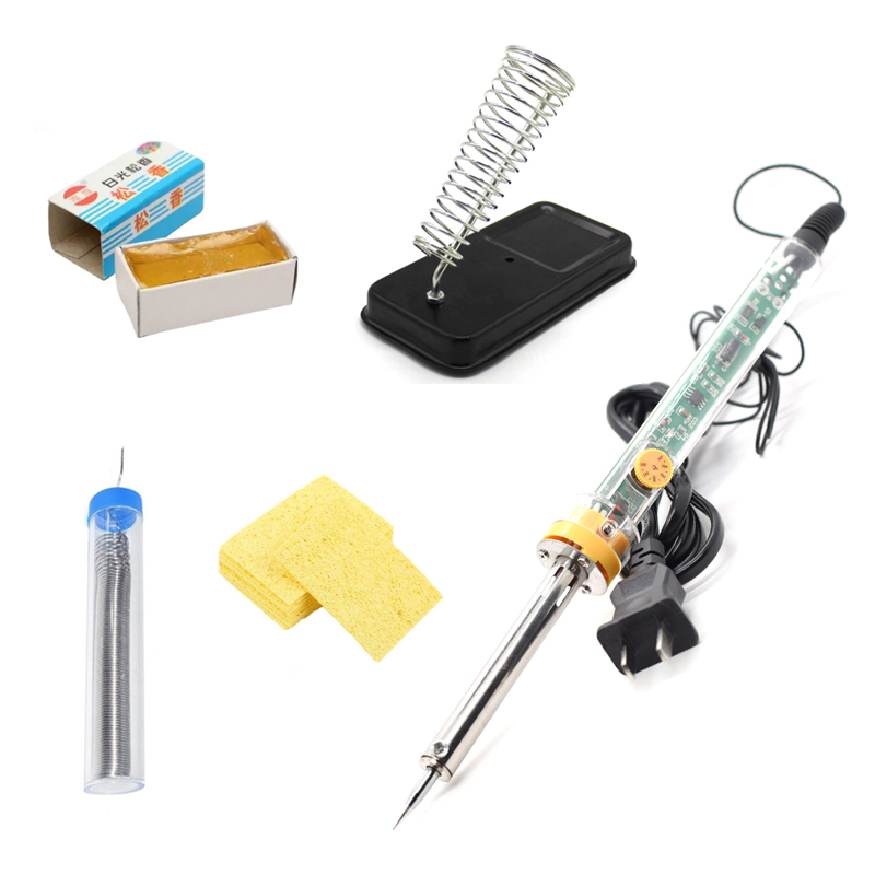 Bộ mỏ hàn điều chỉnh nhiệt + đế gác + chì hàn + nhựa thông + bọt biển