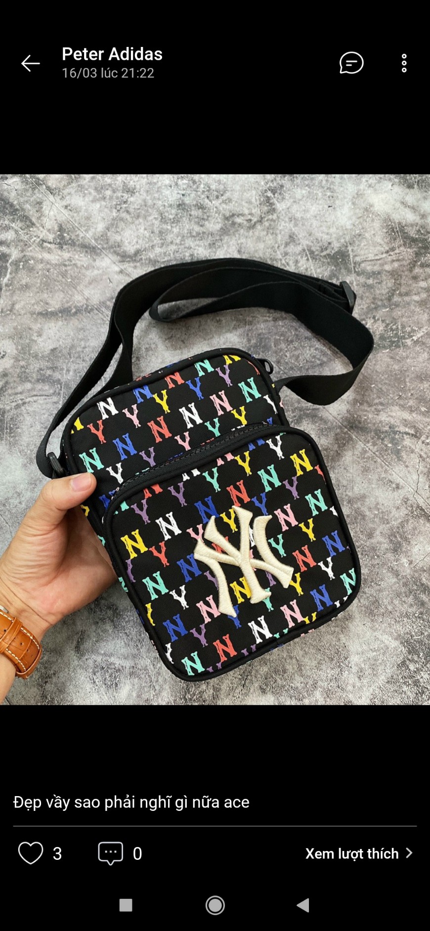 💥𝐵𝑎́𝑛 ℎ𝑎̀𝑛𝑔 𝑘𝑖𝑒̂́𝑚 𝑡𝑢̛𝑜̛𝑛𝑔 𝑡𝑎́𝑐 Túi Đeo Chéo NY Vintage Mini Bag Black Color Full Tag Code💥