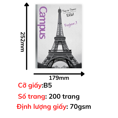 Vở campus kẻ ngang 200 trang