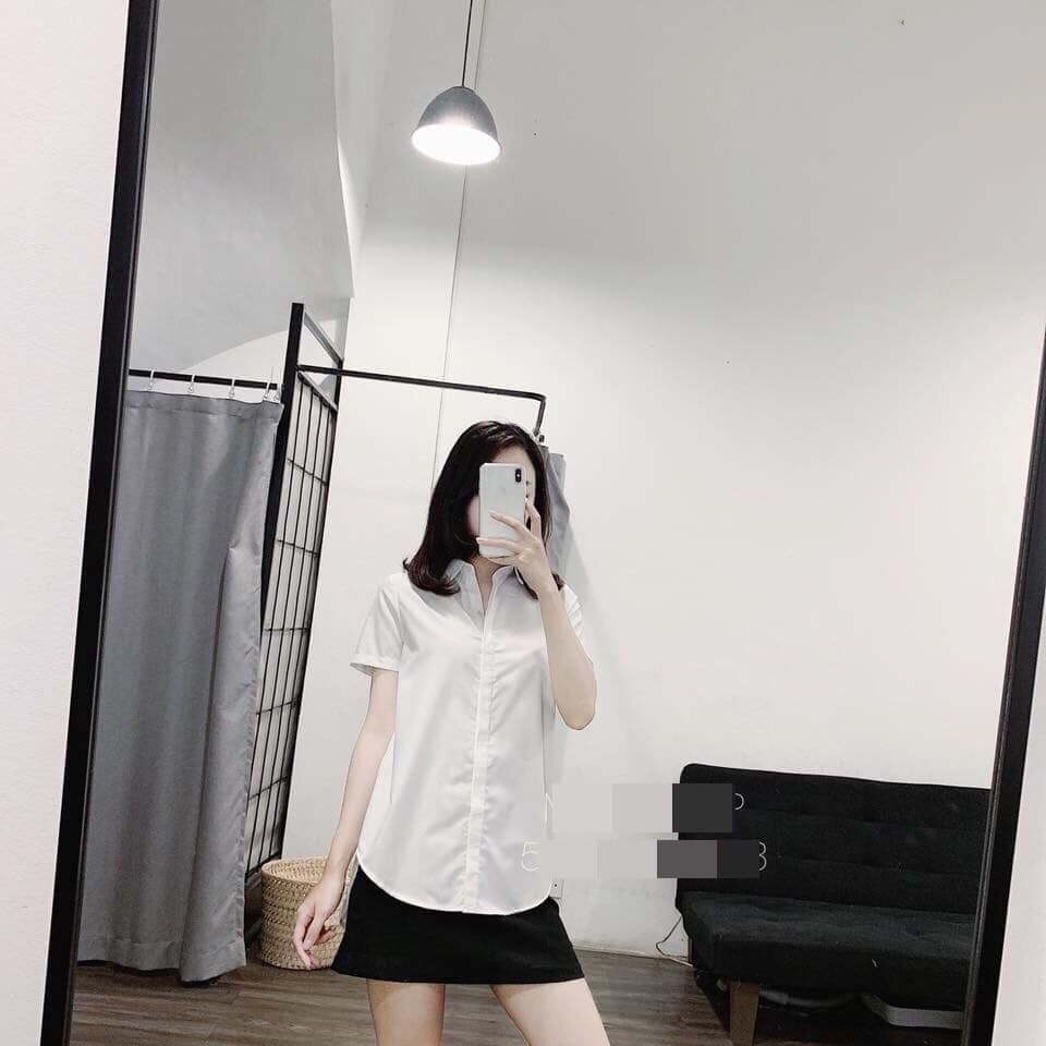 Áo sơ mi trắng CÔC TAY chất lụa