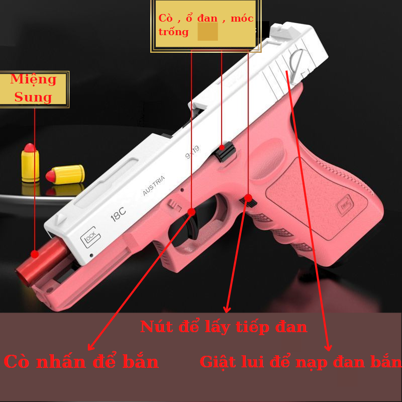 Móc chìa khóa mô hình súng Glock 17 tỉ lệ 13  Hitman Store