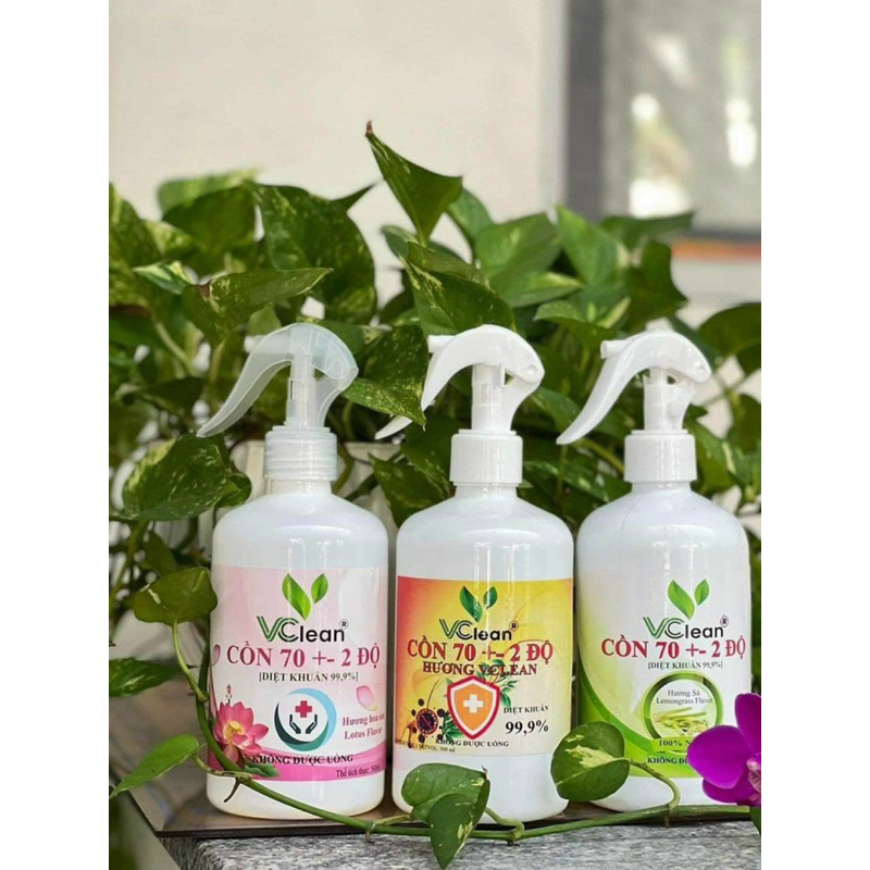 CỒN SÁT KHUẨN 70 ĐỘ VCLEAN HƯƠNG SẢ CHAI 100ML