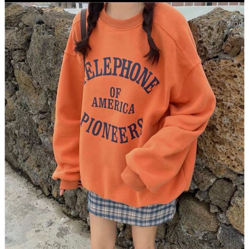 ÁO SWEATER NAM NỮ MÀU CAM ( KÈM ẢNH THẬT )