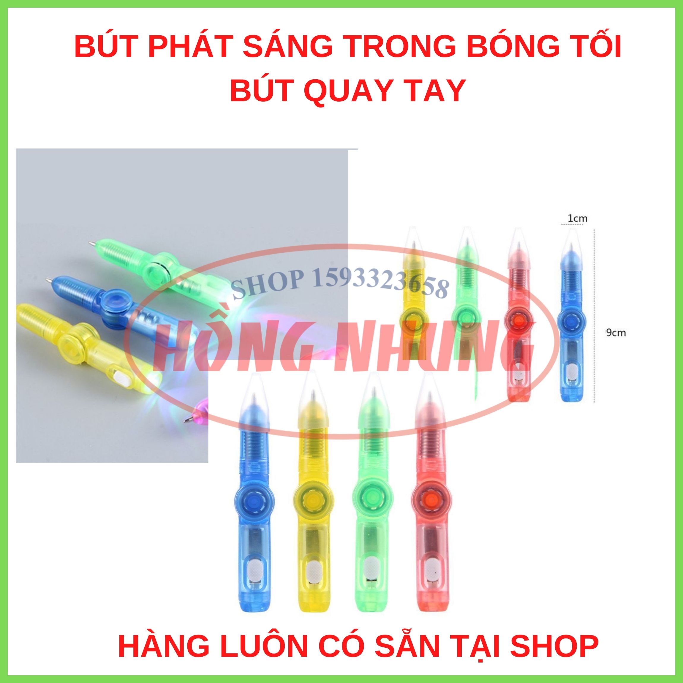 Hàng Mới Về] Bút Xoay Có Đèn Led, Hình Con Quay Phát Sáng ,Giúp Giảm Căng Thẳng Độc Đáo.