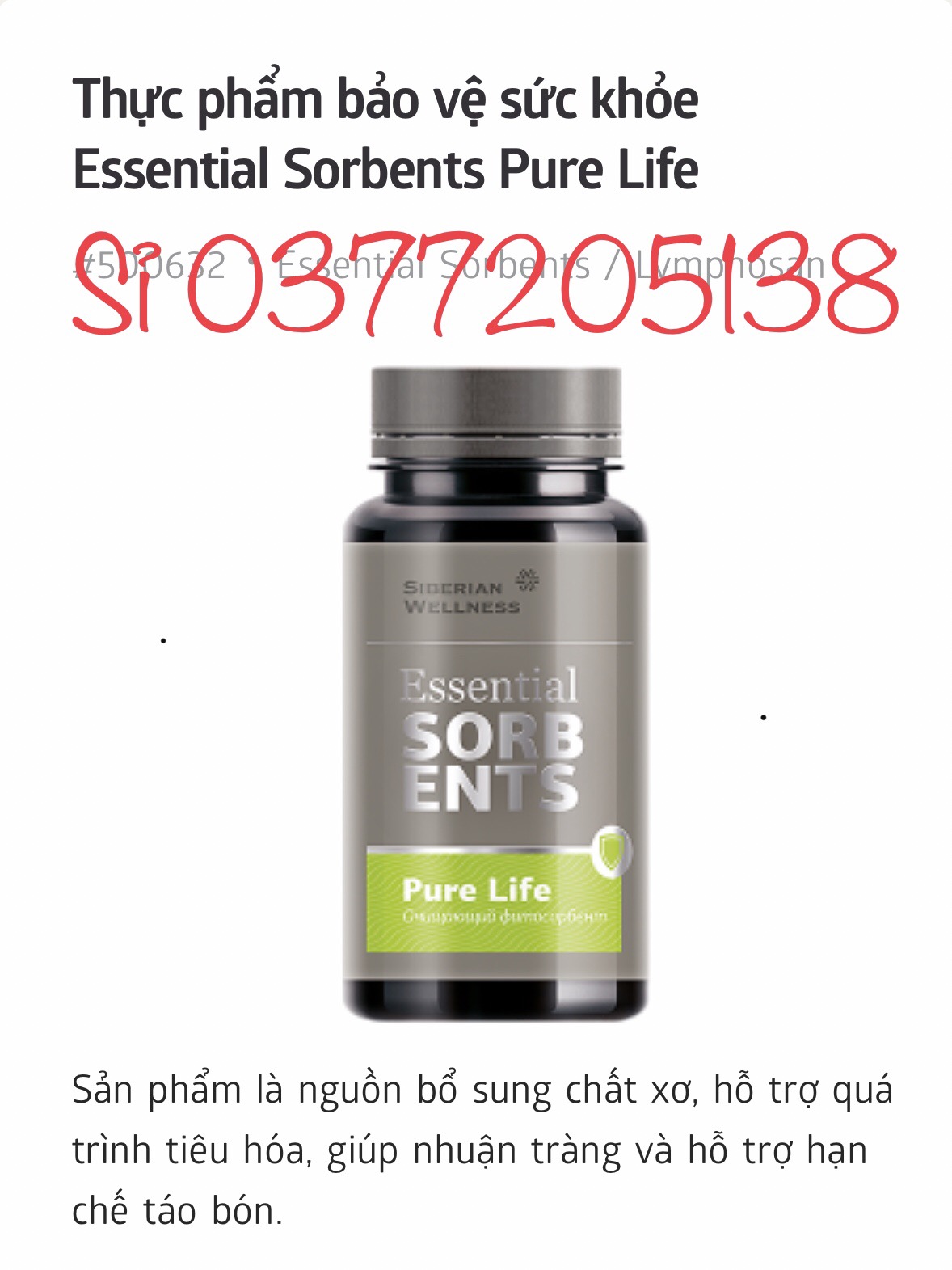 Pure Life - Chất hấp thụ thiết yếu