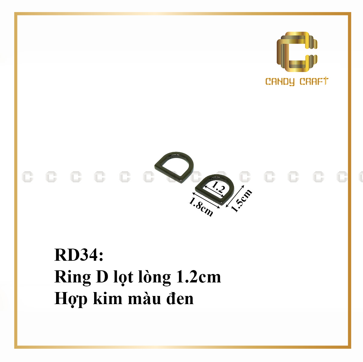 Khoen D (ring D)màu đen - phụ kiện làm túi xách