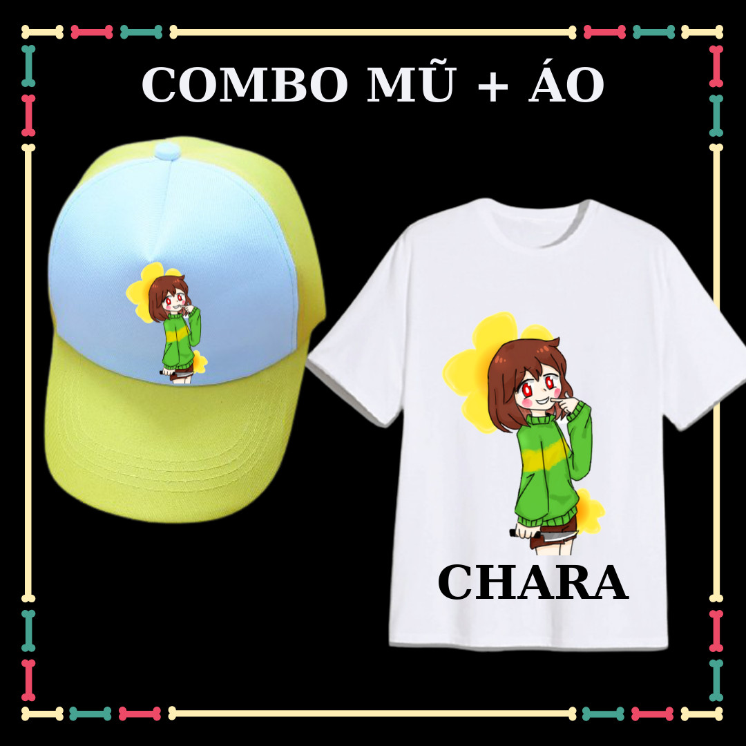 COMBO ÁO + MŨ/NÓN IN HÌNH CHARA CHO BÉ GÁI (BIỆT ĐỘI GANGSTER)