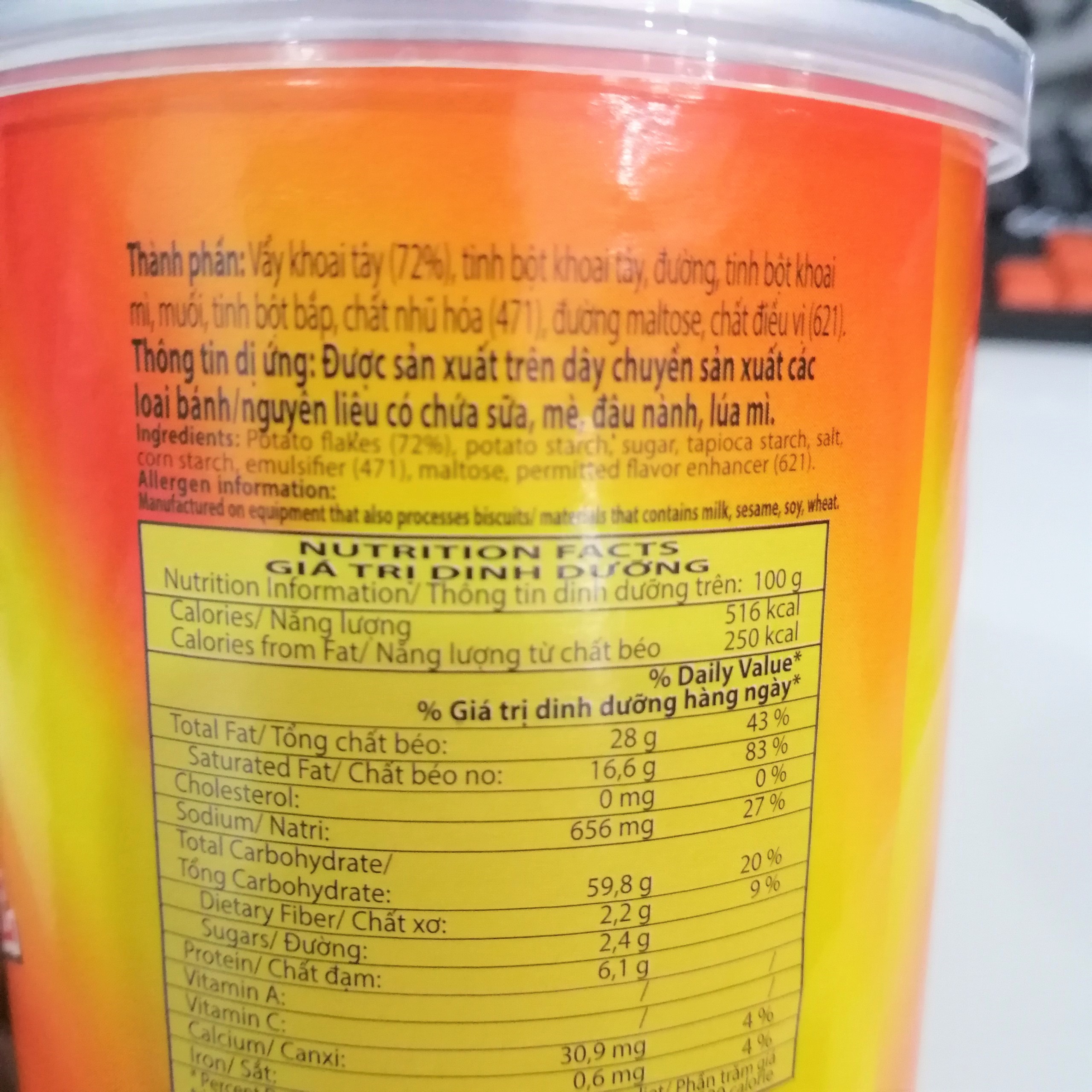 Snack Khoai Tây Slide Vị Tự Nhiên (Lon 65g)