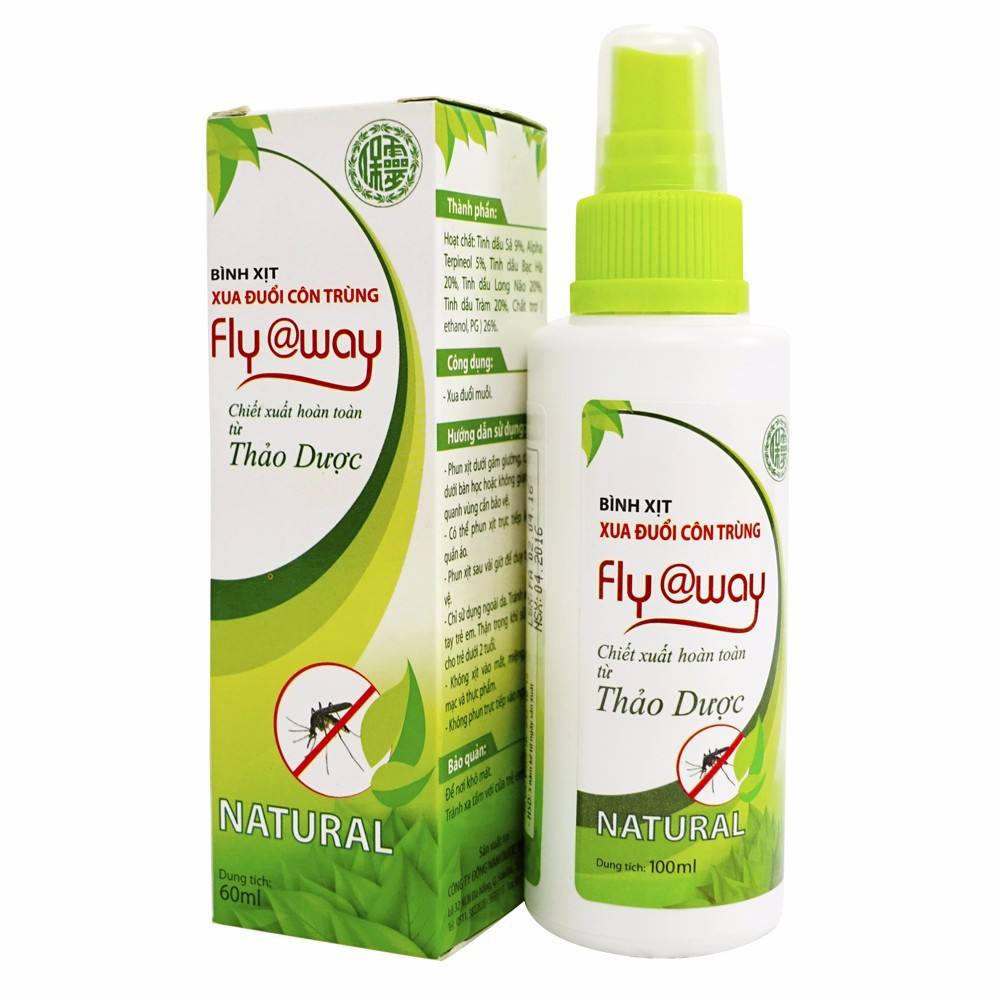 Xịt Fly Away chống muỗi tinh dầu sả 60ml - 60ml
