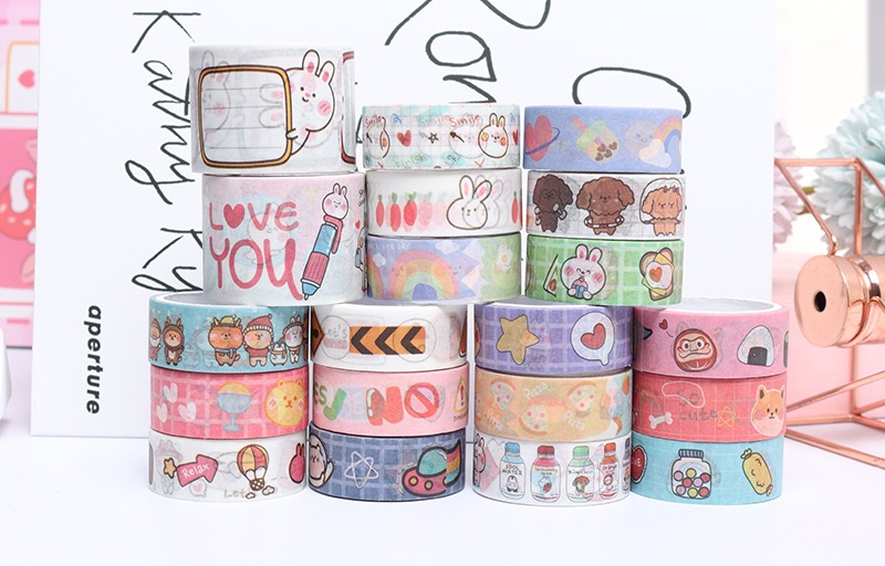 Cuộn washi tape dễ thương cute dài 5m dùng để trang trí